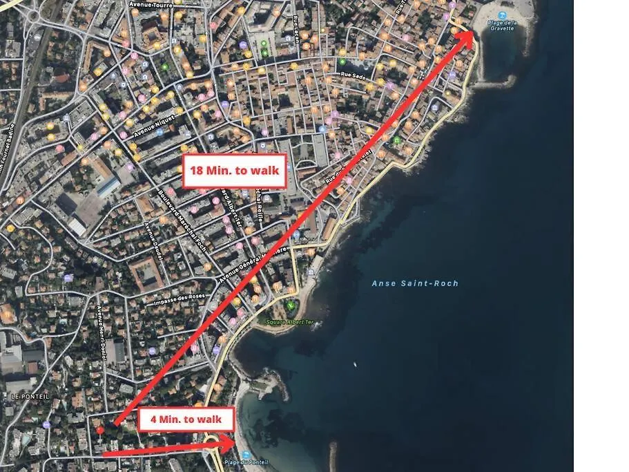 Apartment Studio Proche Plage Et Vieil Antibes + Parking